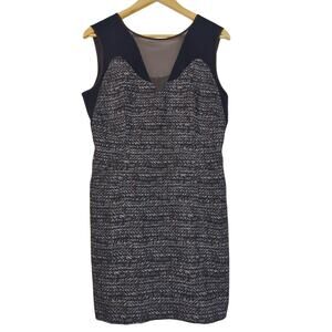 O'2nd Navy Mesh Sleeveless Sheath Dress 8